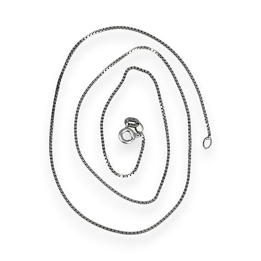 GOLD DEAL | 9ct White Gold Soft Box Chain Length 45cm