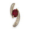 9K Y/W Gold Two Tone Pendant with Ruby. R # 1048