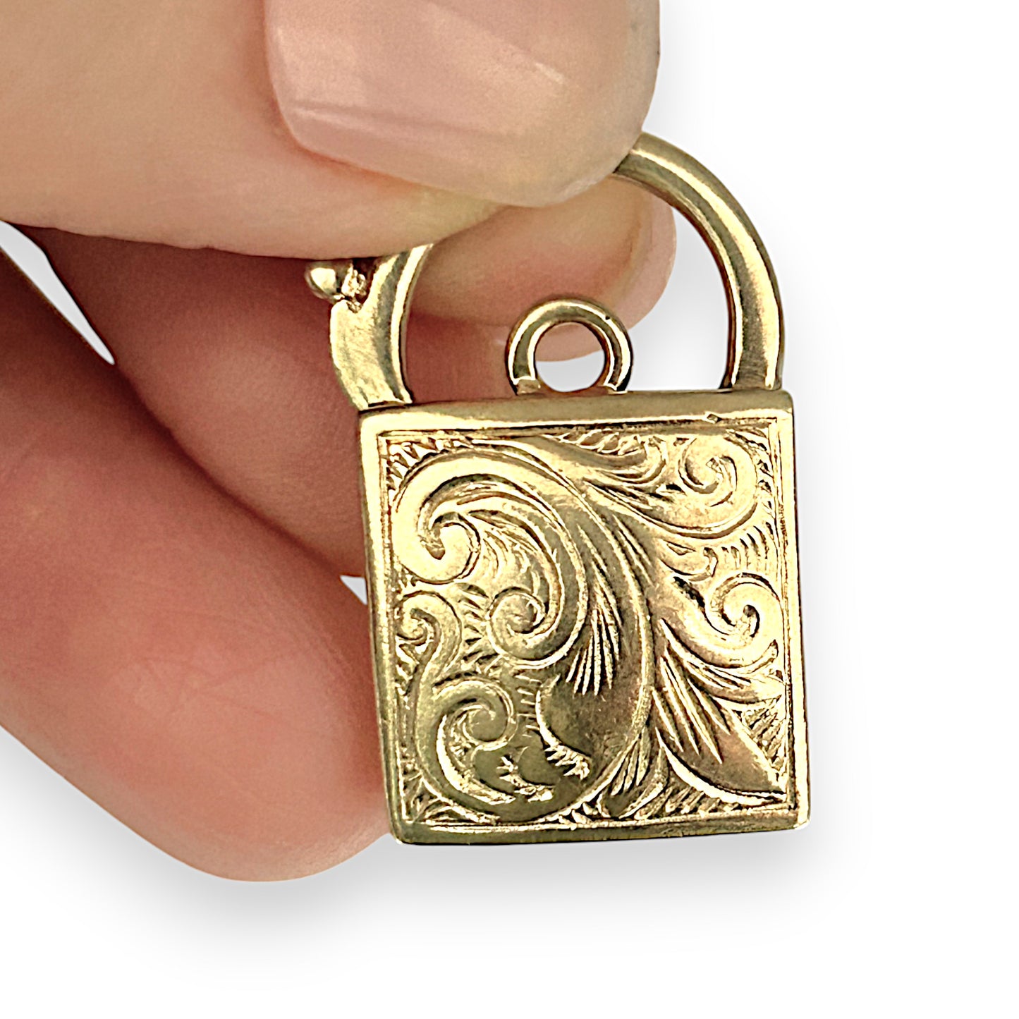 GOLD DEAL | 9K Gold Square Chunky Padlock