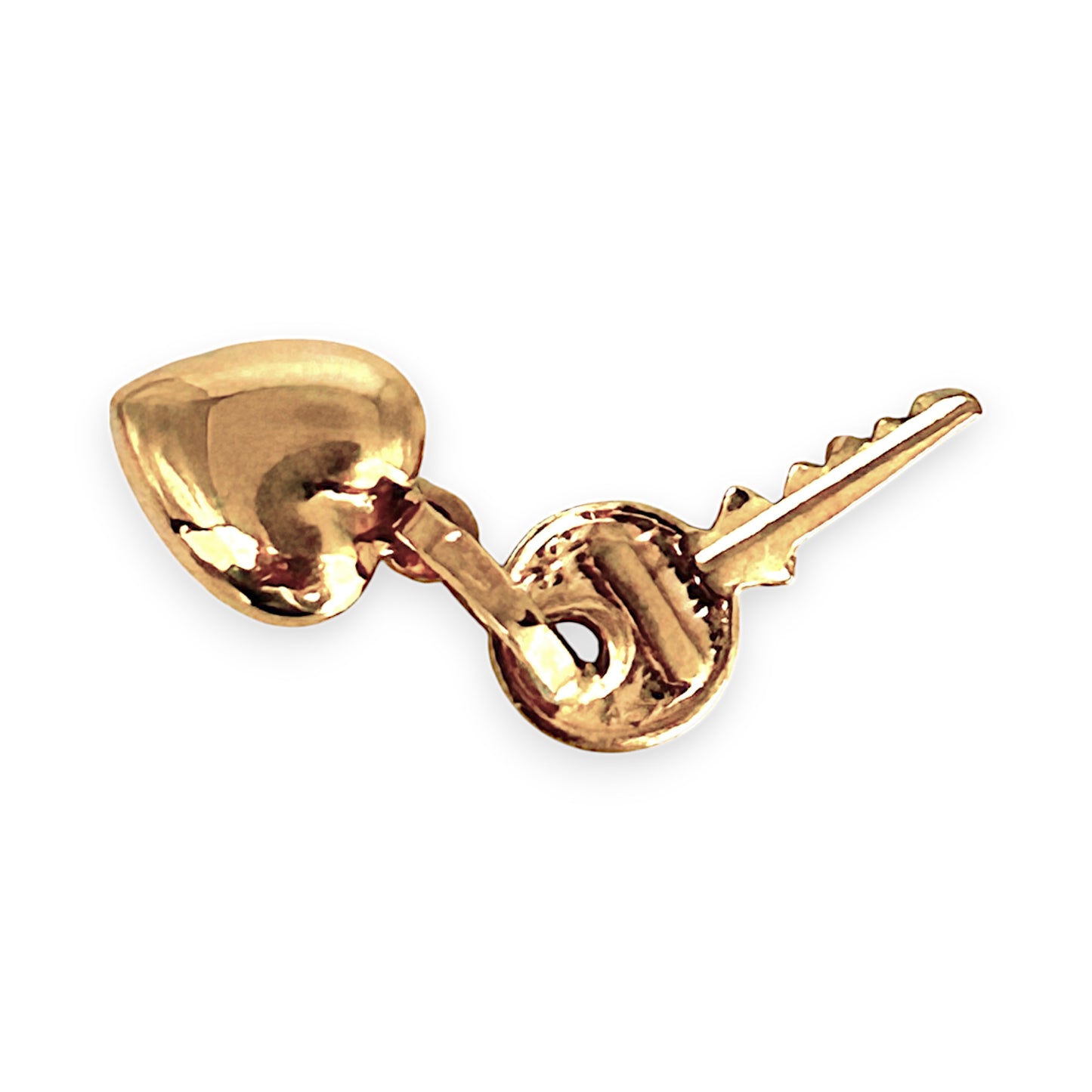 GOLD DEAL | 18K Gold Heart & Key Charm / Pendant, As New