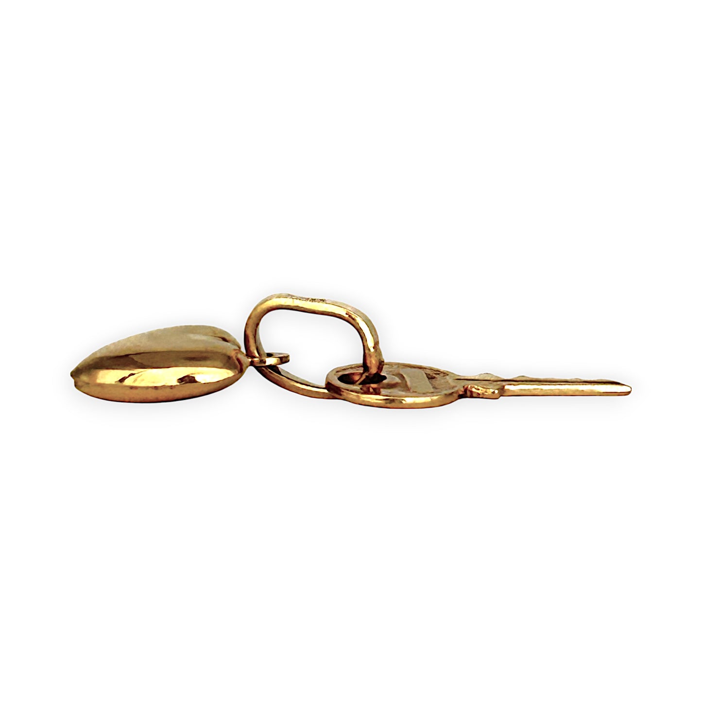 GOLD DEAL | 18K Gold Heart & Key Charm / Pendant, As New