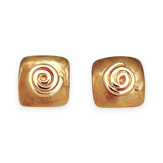 GOLD DEAL | 9ct (9K) Gold Orbit Edge Earrings – Vintage Elegance
