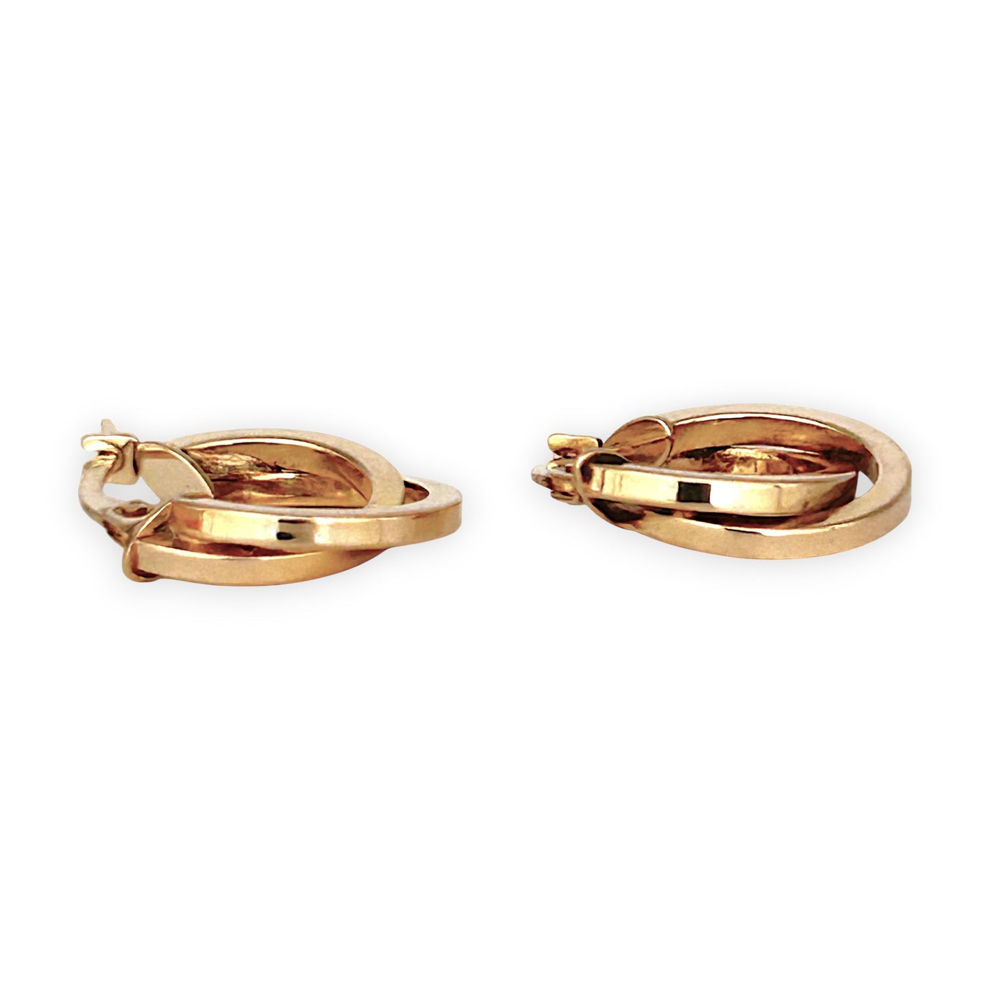 GOLD DEAL | FLASH SALE 9ct (9K) Gold Modern Orbit - Double Hoop Earrings 15.0mm