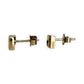 GOLD DEAL | 9ct (9K) Gold Elegant Edge Stud Earrings with Diamond Accent