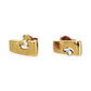 GOLD DEAL | 9ct (9K) Gold Elegant Edge Stud Earrings with Diamond Accent