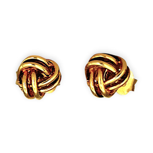 GOLD DEAL | 18ct (18K) Gold Refurbished Minimalist Love Knot Stud Earrings