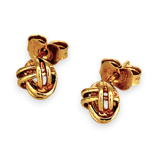 GOLD DEAL | 18ct (18K) Gold Refurbished Minimalist Love Knot Stud Earrings