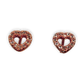 GOLD DEAL | 14ct (14K) Rose Gold Plated Silver Pandora Open Heart Stud Earrings