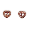 GOLD DEAL | 14ct (14K) Rose Gold Plated Silver Pandora Open Heart Stud Earrings