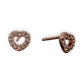 GOLD DEAL | 14ct (14K) Rose Gold Plated Silver Pandora Open Heart Stud Earrings