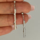 GOLD DEAL | 9ct (9K) White Gold Twisted Bar Dangle Earrings
