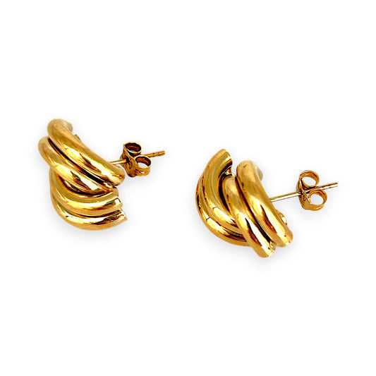 GOLD DEAL | FLASH SALE 9ct (9K) Gold Chucky Duo Hoop Stud Earrings