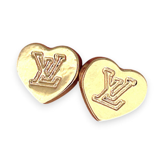 GOLD DEAL | 9ct (9K) Gold Heart Luxe Stud Earrings Refurbished