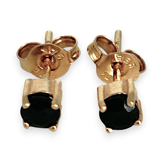GOLD DEAL | 9ct (9K) Gold Refurbished Solitaire Sapphire Stud Earrings