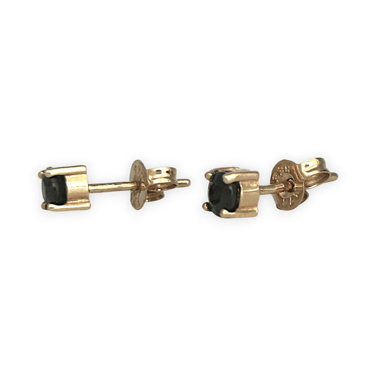 GOLD DEAL | 9ct (9K) Gold Refurbished Solitaire Sapphire Stud Earrings