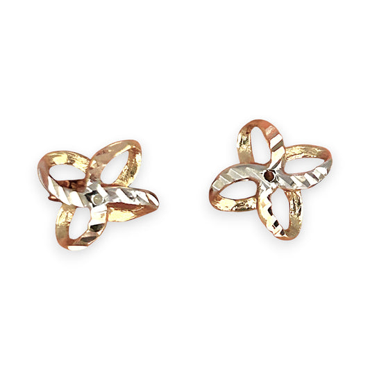 GOLD DEAL | 10K (10ct) Y/W/R Gold MICHAEL HILL Tri Tone Stud Earrings