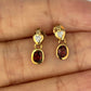 GOLD DEAL | 9ct (9K) Gold Vintage Diamond and Garnet Duo Drop Earrings