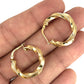 GOLD DEAL | 9ct (9K) Gold Twisted Gleam Hoop Earrings 24.4mm