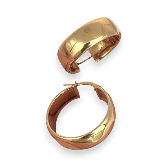 GOLD DEAL | 9ct (9K) Gold Bold GlowHoop Earrings 24.2mm x 7.9mm