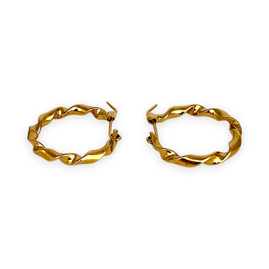 GOLD DEAL | FLASH SALE 9ct (9K) Gold Twisté Hoop Earrings 18.4mm