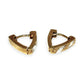 9ct Yellow & White Gold V Shaped Huggie Earrings. R # 1121