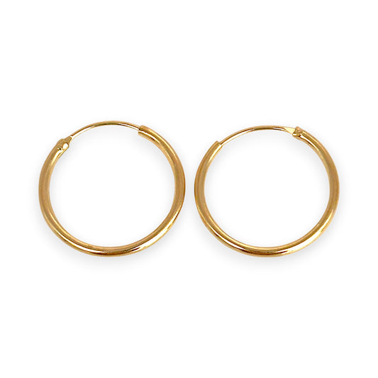GOLD DEAL | 9ct (9K) Gold Minimalist Sleeper Earrings 18.8mm