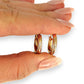GOLD DEAL | 9ct (9K) Gold Refurbished Everyday Swirl Hoop Earrings 16.9mm x 2.9mm