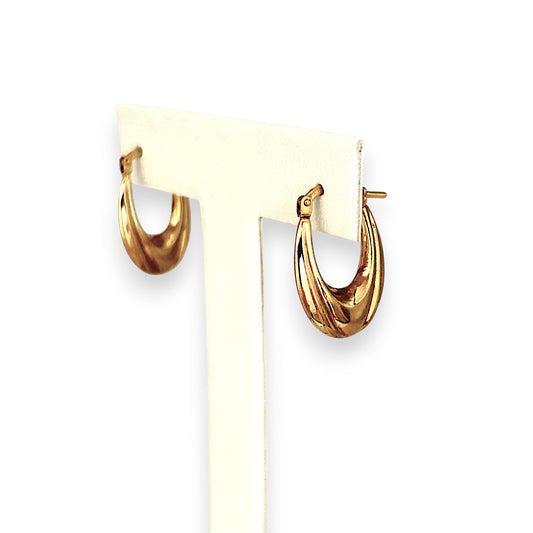 GOLD DEAL | 9ct (9K) Gold Luxe Ripple Hoop Earrings