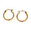 GOLD DEAL | 9ct (9K) Gold Everyday Textured Hoop Earrings 15.4mm