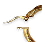 GOLD DEAL | 9ct (9K) Gold Sculpted Shine Hoop Earrings 23.7mm x 5.8mm