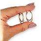 9ct Gold Twin Oval Plain Hoop Earrings. R # 1143