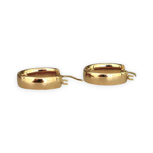 GOLD DEAL | 9ct (9K) Gold  Rounded Edge Classic Oval Hoop Earrings