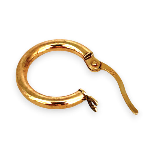 GOLD DEAL | 9ct (9K) Gold Minimalist Everyday Hoop Earrings 14.9mm x 2.1mm