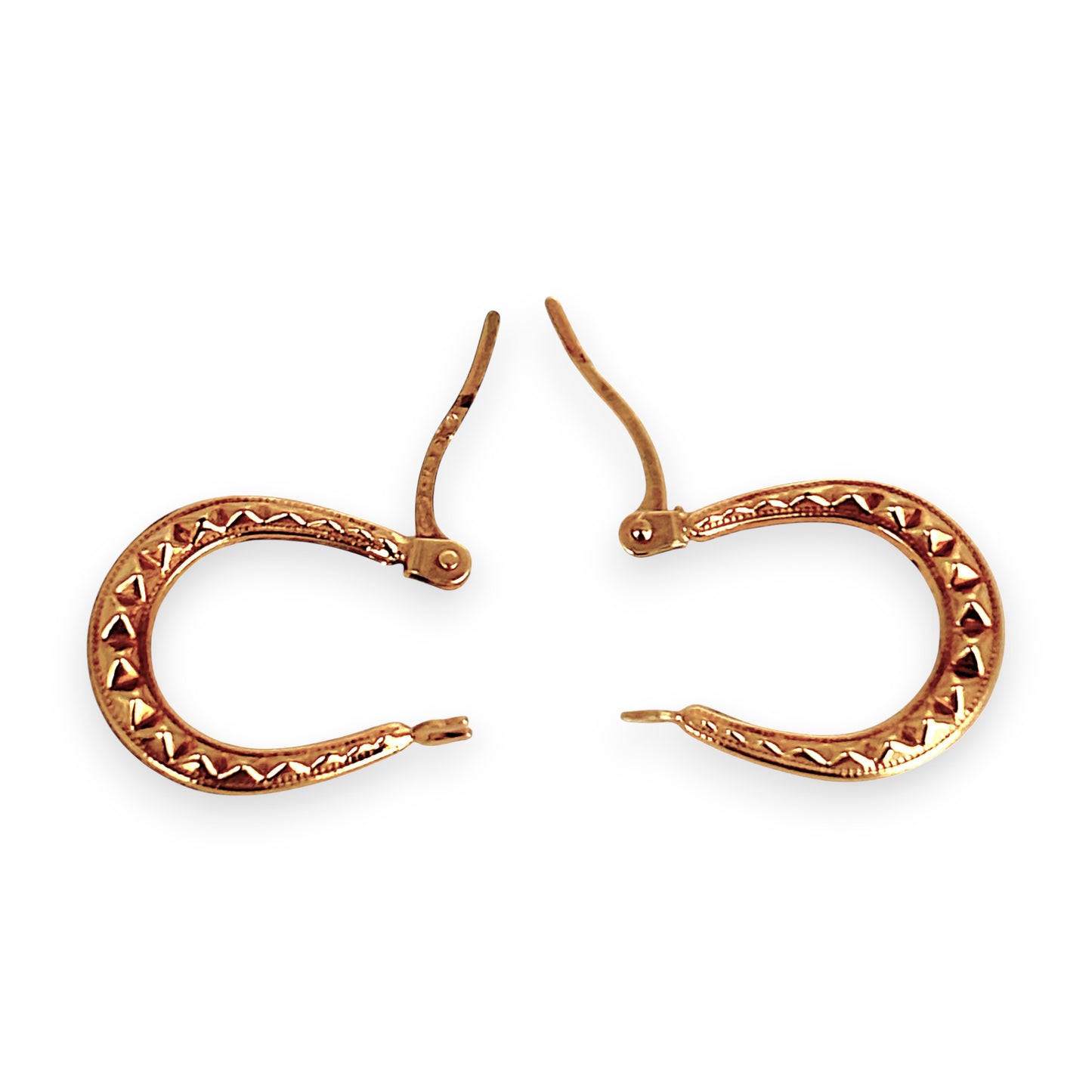 GOLD DEAL | 9ct (9K) Gold Textured Oval Hoop Earrings - Refurbished