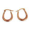GOLD DEAL | 9ct (9K) Gold Textured Oval Hoop Earrings - Refurbished