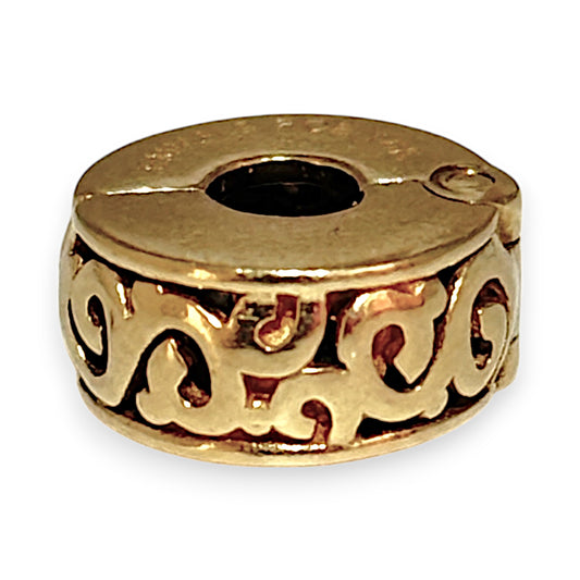 10K Gold Emma & Roe Pandora Solid Gold Clip Charm, R # 1152