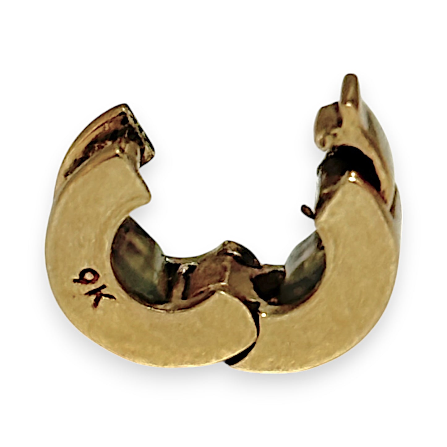 9ct Gold Plain Round Solid Gold Clip Charm. R # 1153