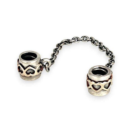 SILVER DEAL | Pandora Sterling Silver Safety Chain - Hearts