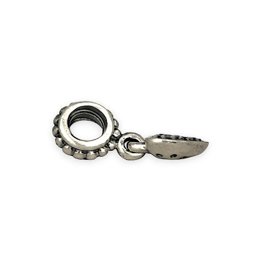 SILVER DEAL | Sterling Silver Charm - Black Pave Heart
