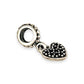 SILVER DEAL | Sterling Silver Charm - Black Pave Heart