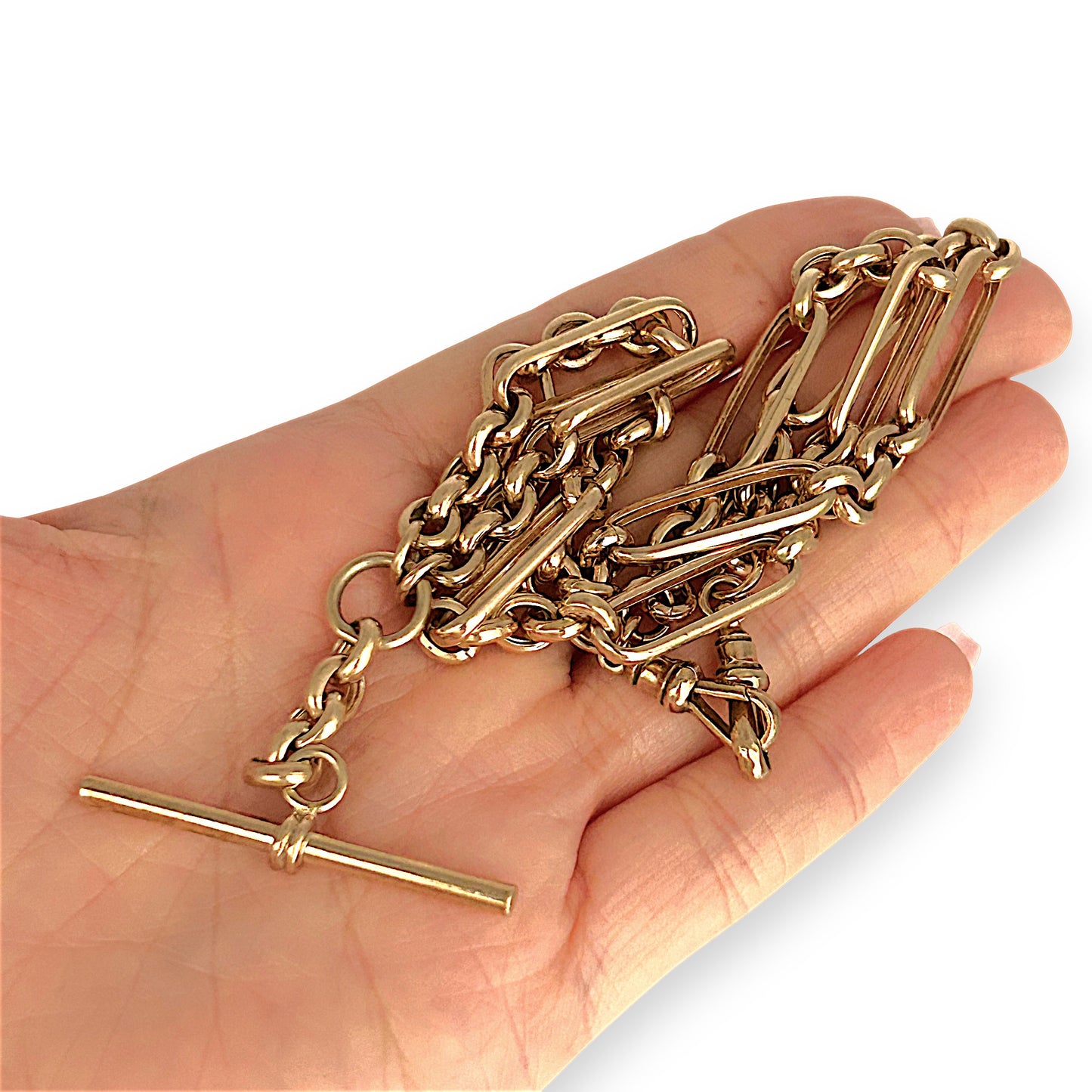 GOLD DEAL | 9ct (9K) Gold Prestige Figaro Chain T Bar, Stunning Investment. Valuation $9,000