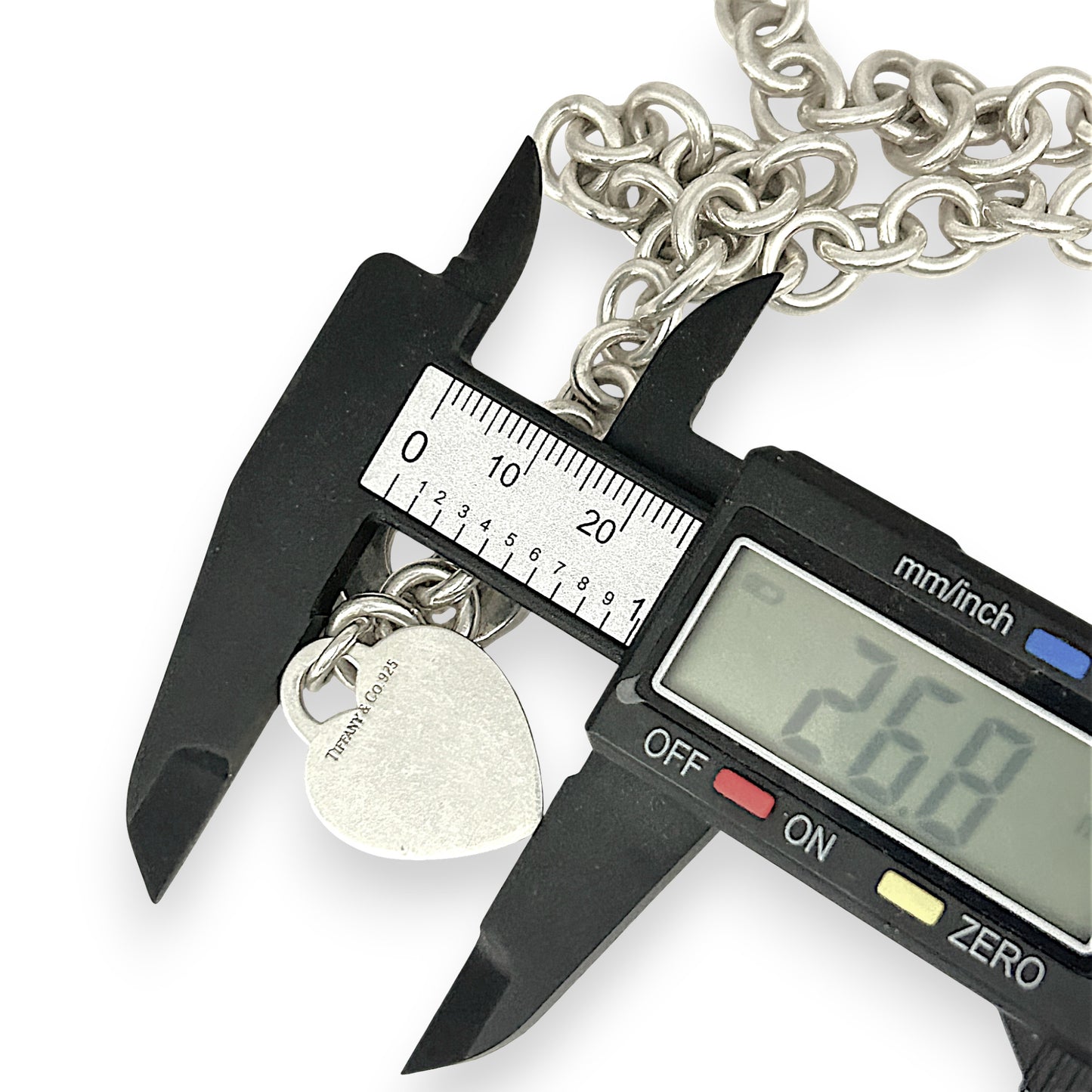 SILVER DEAL | Vintage TIFFANY & CO Sterling Silver Heart Tag Toggle Necklace 40cm