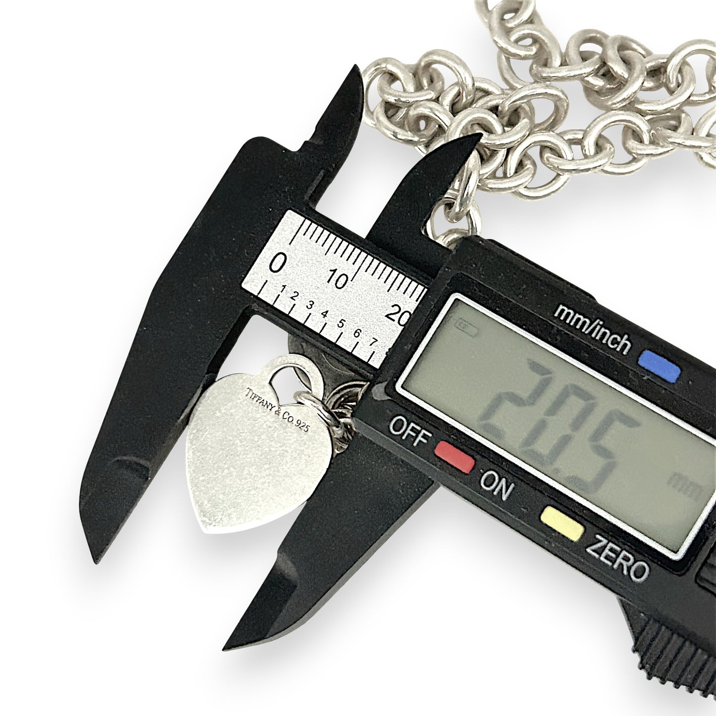 SILVER DEAL | Vintage TIFFANY & CO Sterling Silver Heart Tag Toggle Necklace 40cm