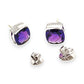 GOLD DEAL |  BARGAIN 18ct (18k) White Gold Amethyst Glow Studs with Diamonds