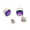 GOLD DEAL |  BARGAIN 18ct (18k) White Gold Amethyst Glow Studs with Diamonds
