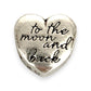SILVER DEAL | Sterling Silver Heart Bead Charm - I Love You