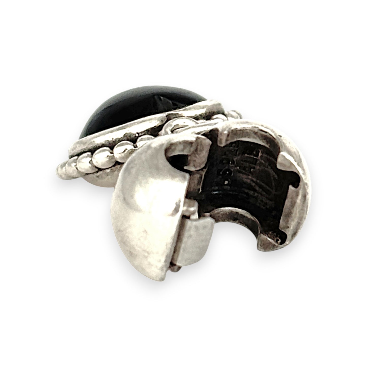 SILVER DEAL | Pandora Sterling Silver Dangle Clip Charm - Mi Amor Black Onyx Heart