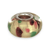 SILVER DEAL | Sterling Silver Murano Charm - Yellow with Colorful Dots