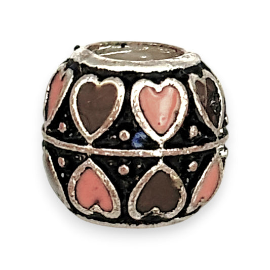 SILVER DEAL | Sterling Silver Spacer Bead Charm - Midnight Heart