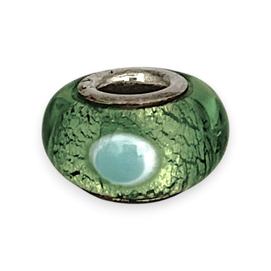 SILVER DEAL | Sterling Silver Murano Charm - Mint Bloom